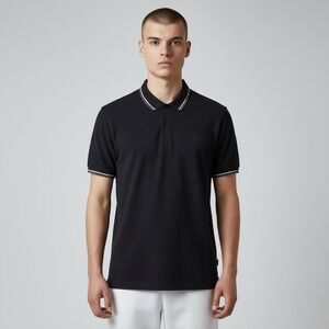 Fred Perry Polo Shirt Mens XXL Black  Twin Tipped Pique Cotton M3600